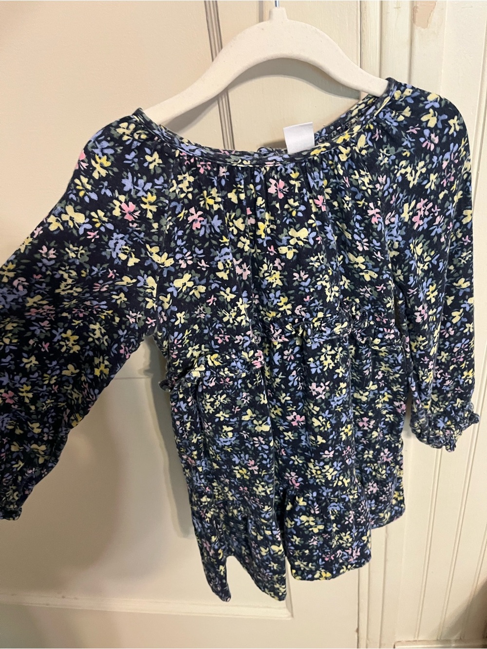 Floral Navy Blue Girls’ Dress